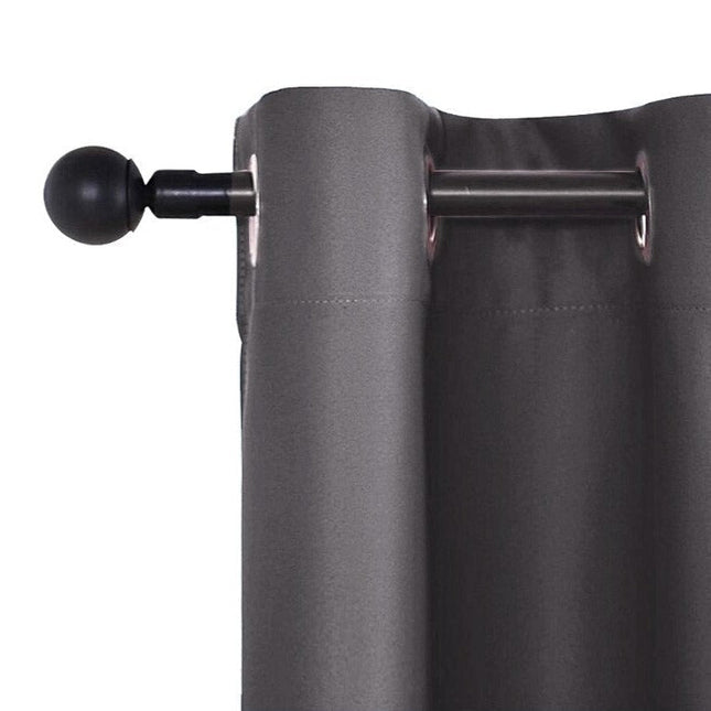 Ciemnoszara wodoodporna zasłona ogrodowa na przelotkach.