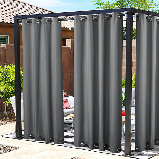 Pomarańczowa zasłona ogrodowa na altanę z przelotkami.