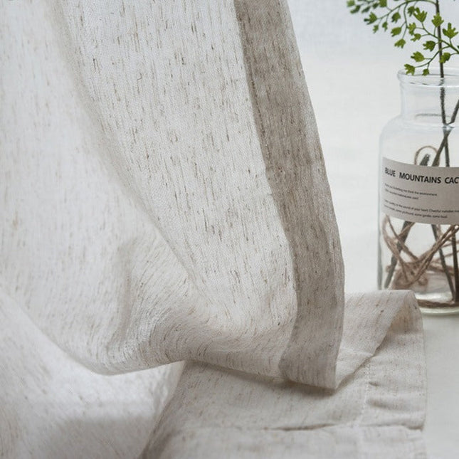 Naturalna lniana firana w stylu boho