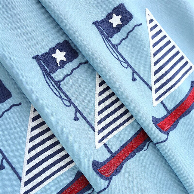 Dziecięca zasłona zaciemniająca w morskie wzory