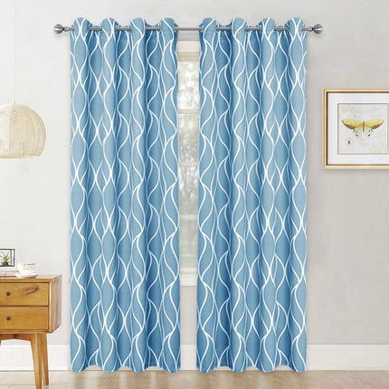 Błękitna zasłona zaciemniająca w fale