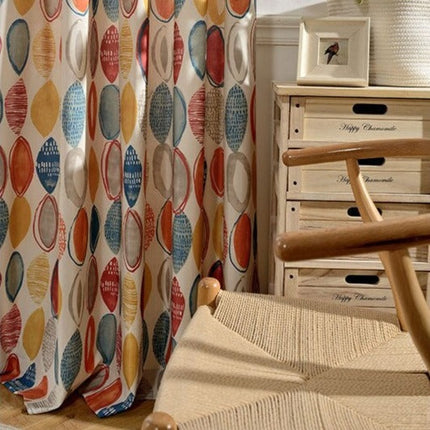 Kolorowa zasłona w nowoczesny abstrakcyjny wzór