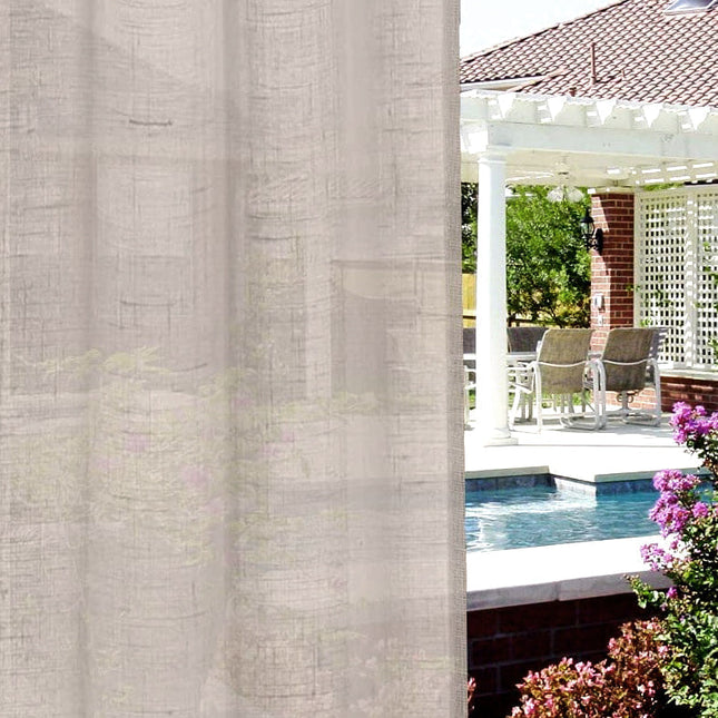 Lniana zasłona na werandę i taras