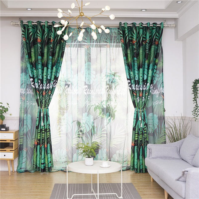 Zasłona i firana w motyw dżungli