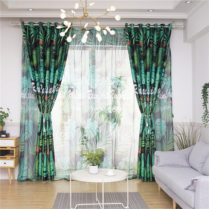 Zasłona w liście palmy i monstery