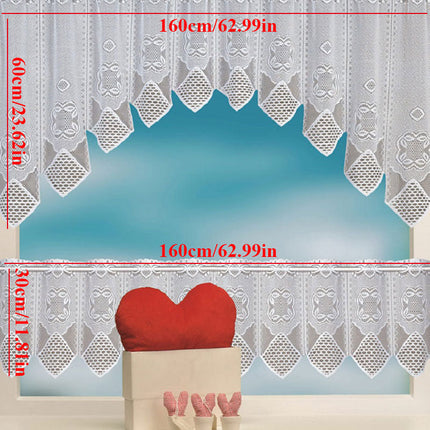 Koronkowa zazdrostka kuchenna w łuk