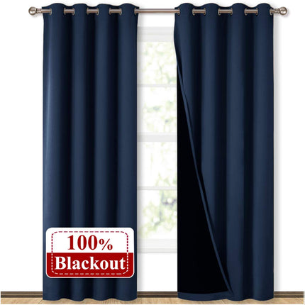 Granatowa zasłona 100% zaciemniająca do sypialni
