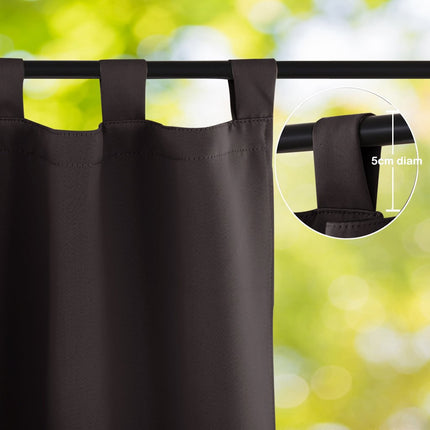 Brązowa wodoodporna zasłona ogrodowa na oczkach