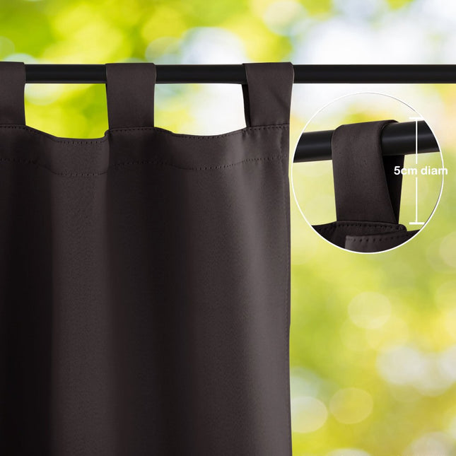 Brązowa wodoodporna zasłona ogrodowa na oczkach