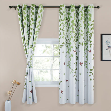 Zasłona w zielone liście i ptaki