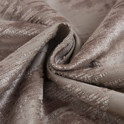 Zasłona zaciemniająca taupe w abstrakcyjny wzór