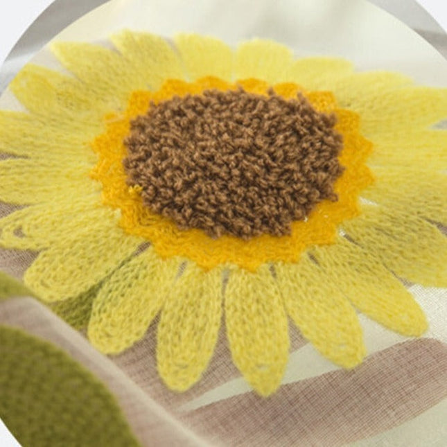 Firana haftowana w żółte słoneczniki