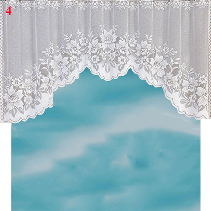 Koronkowa zazdrostka kuchenna w łuk