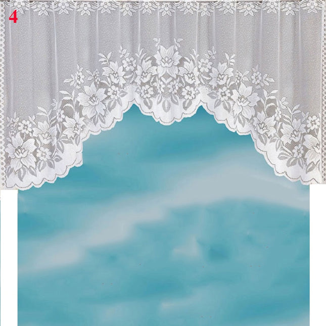 Koronkowa zazdrostka kuchenna w łuk