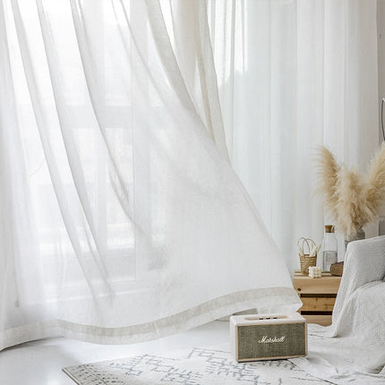 Naturalna lniana firana w stylu boho