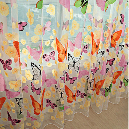 Kolorowa firana w motyle do pokoju