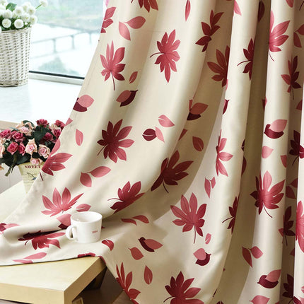 Zasłona zaciemniająca w czerwone liście