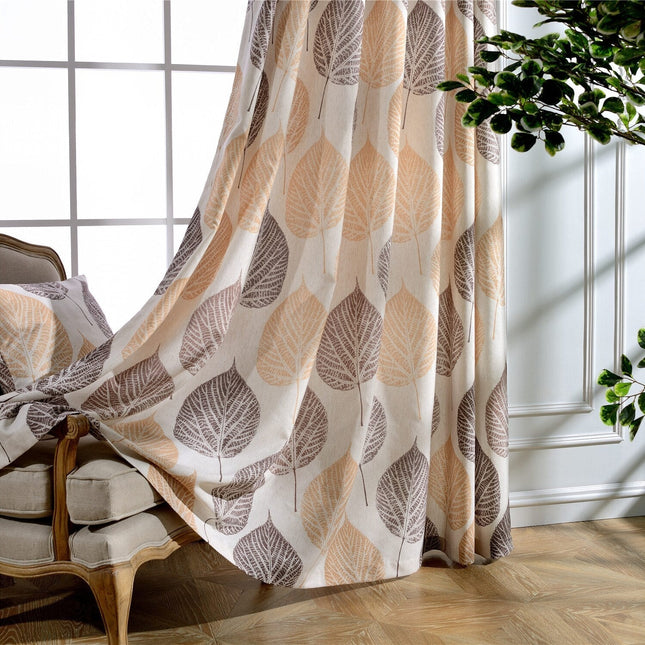 Zasłona w jesienny wzór kolorowych liści