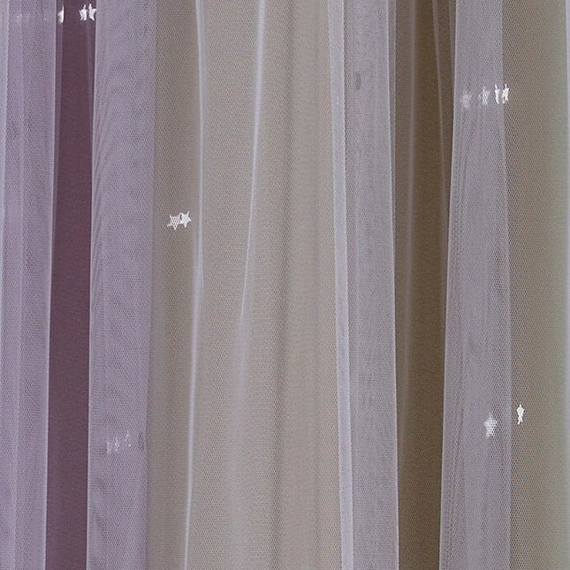 Podwójna zasłona z tiulem gwiazdki