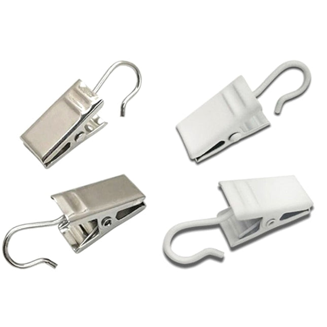 Metalowe żabki z haczykiem do firan