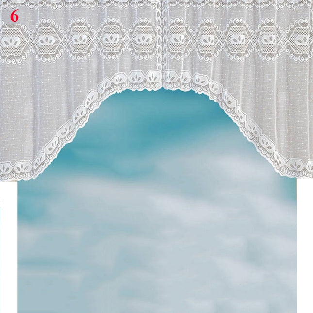 Koronkowa zazdrostka kuchenna w łuk