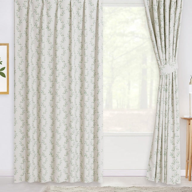 Zasłona w delikatne zielone listki