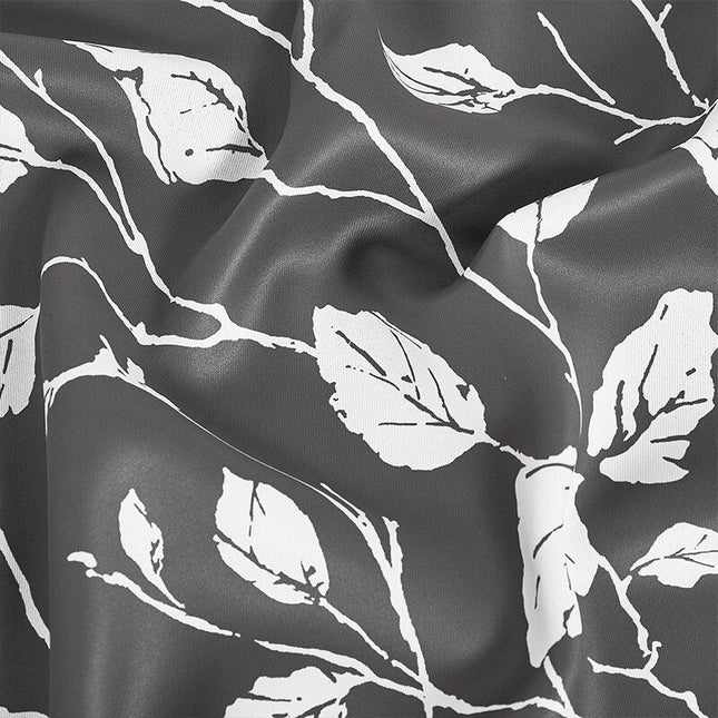 Zasłona zewnętrzna w biały wzór liści