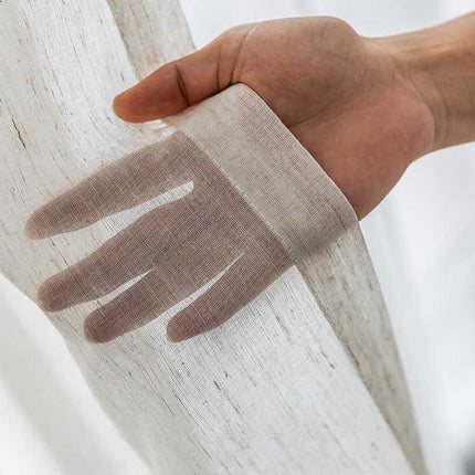 Naturalna lniana firana w stylu boho