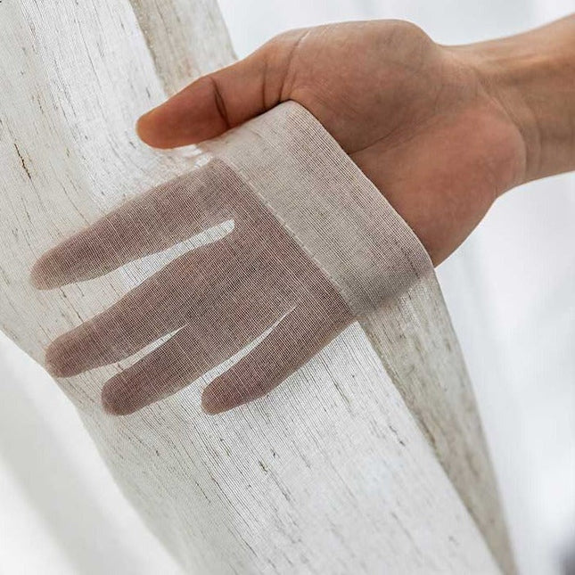 Naturalna lniana firana w stylu boho