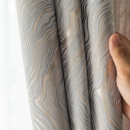 Nowoczesna zasłona zaciemniająca srebrny wzór