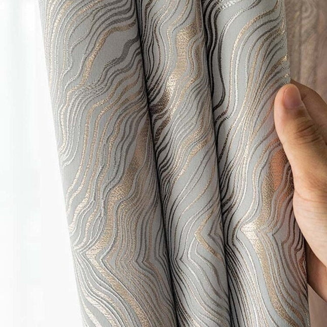 Nowoczesna zasłona zaciemniająca srebrny wzór