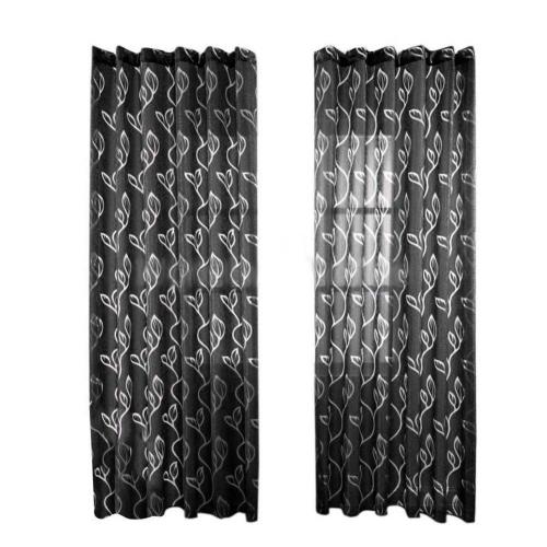 Delikatna firana w haftowane listki