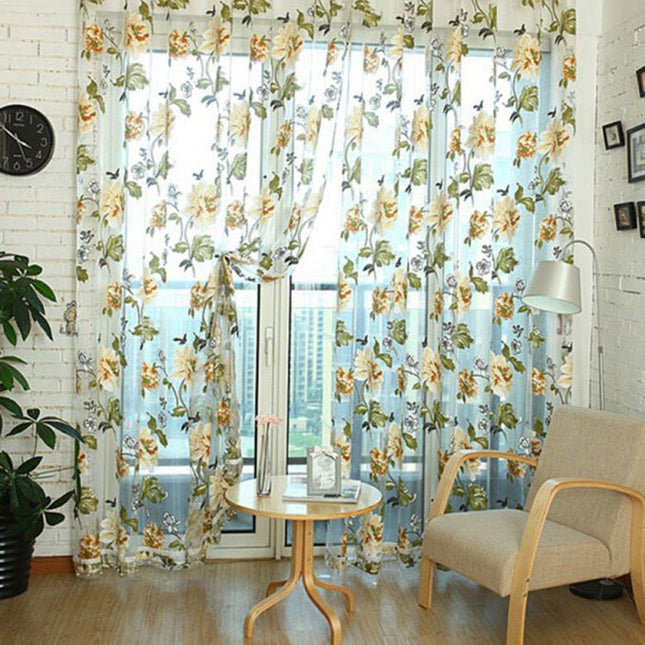 Nowoczesna firana w duże kwiaty