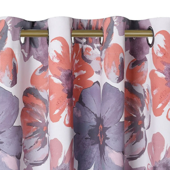 Zasłona w kolorowe akwarelowe kwiaty