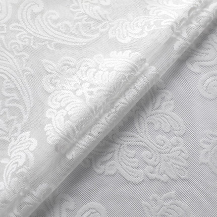 Biała firana w żakardowy wzór