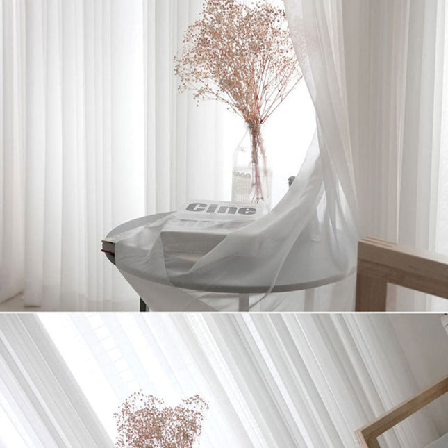 Gładka biała firana do nowoczesnego wnętrza