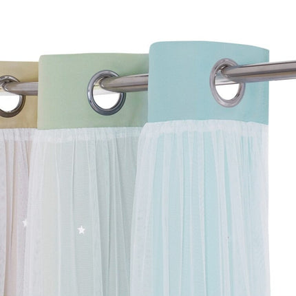 Podwójna zasłona z tiulem gwiazdki