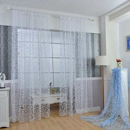 Biała firana w delikatne zawijasy