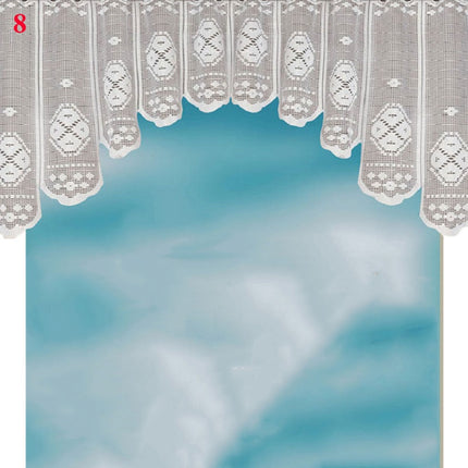 Koronkowa zazdrostka kuchenna w łuk