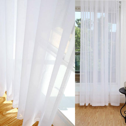 Nowoczesna gładka biała firana do salonu