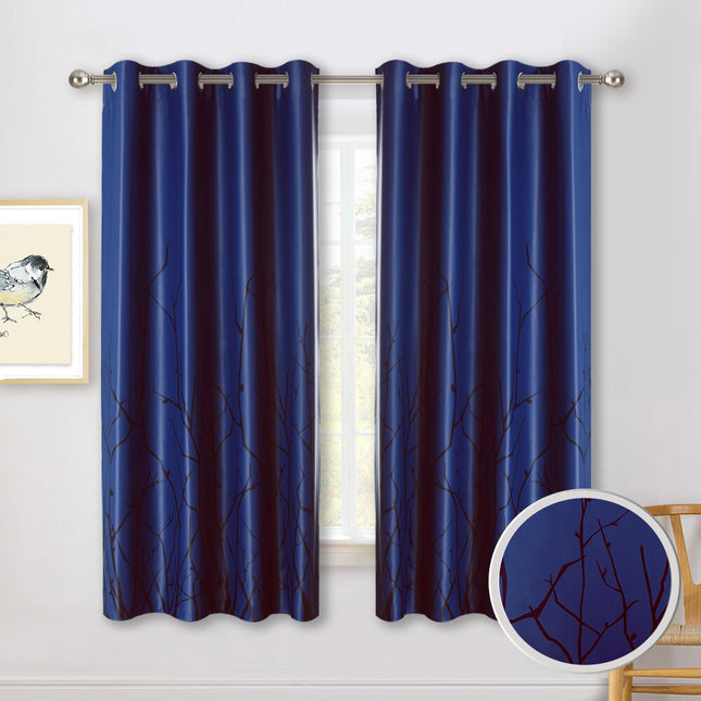 Nowoczesna zasłona w gałązki do sypialni