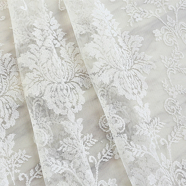 Elegancka firana koronkowa w kwiaty