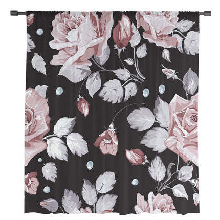 Firana w duże kwiaty w stylu retro