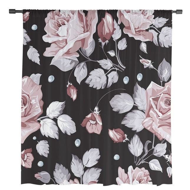 Firana w duże kwiaty w stylu retro