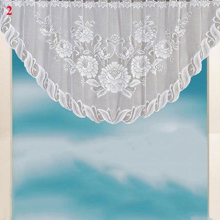 Koronkowa zazdrostka kuchenna w łuk