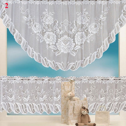 Koronkowa zazdrostka kuchenna w łuk