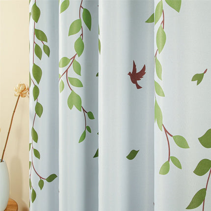 Zasłona w zielone liście i ptaki