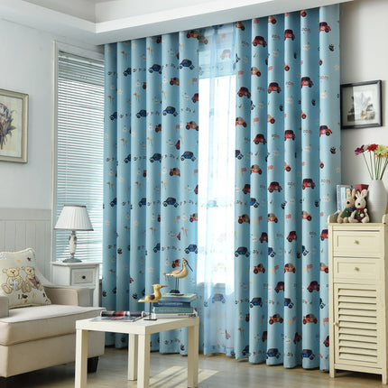 Dziecięca zasłona zaciemniająca w niebieskie autka