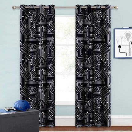 Zasłona dla gracza we wzór elektroniki