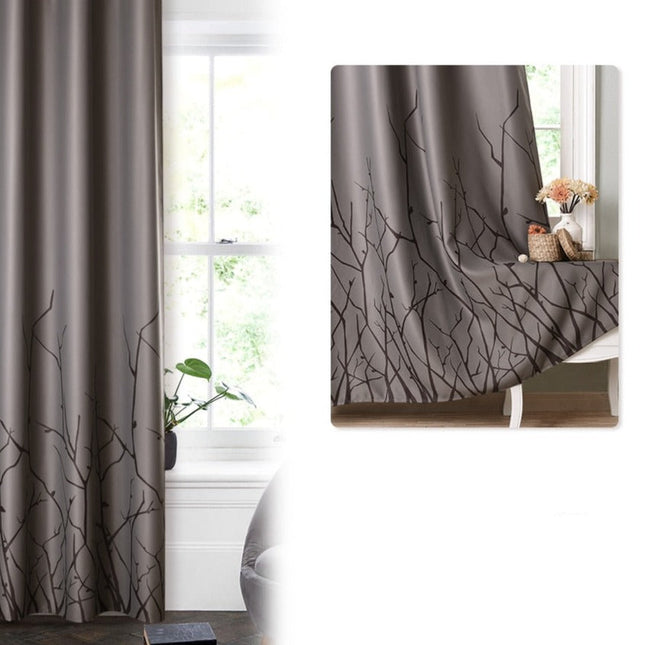 Nowoczesna zasłona w gałązki do sypialni